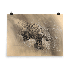 "Leopard Charcoal" Print